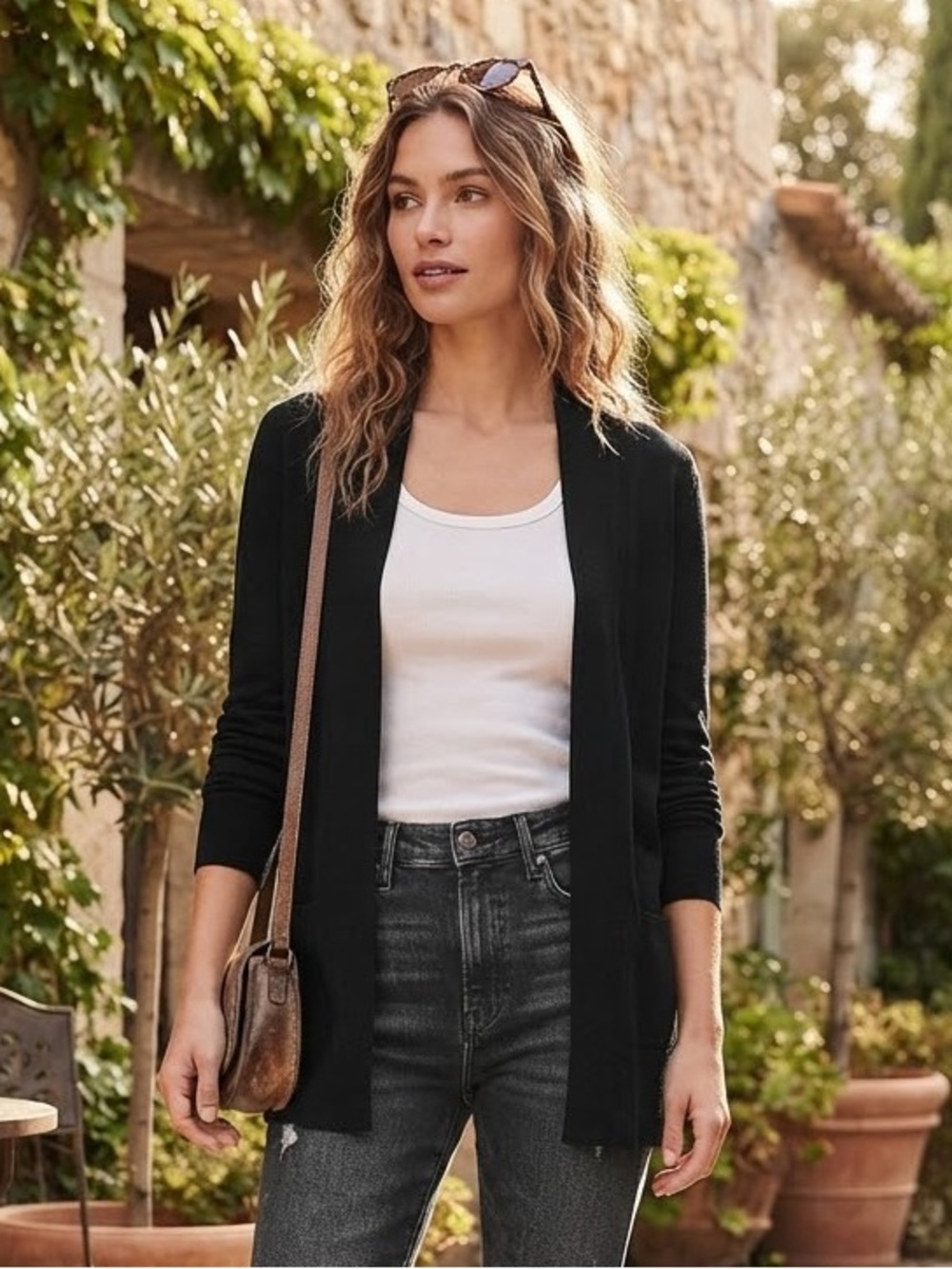 Old Navy Black Open-Front Women's Cardigan